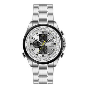 INVICTA Aviator Stainless Steel Gunmetal Steel Silver dial VD57 Quartz (50501)